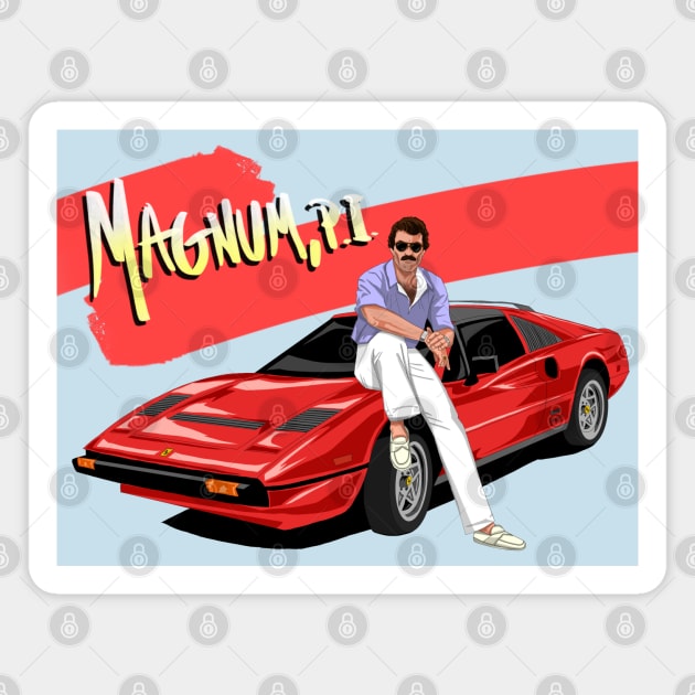 Magnum Ferrari Magnet by MostlyMagnum